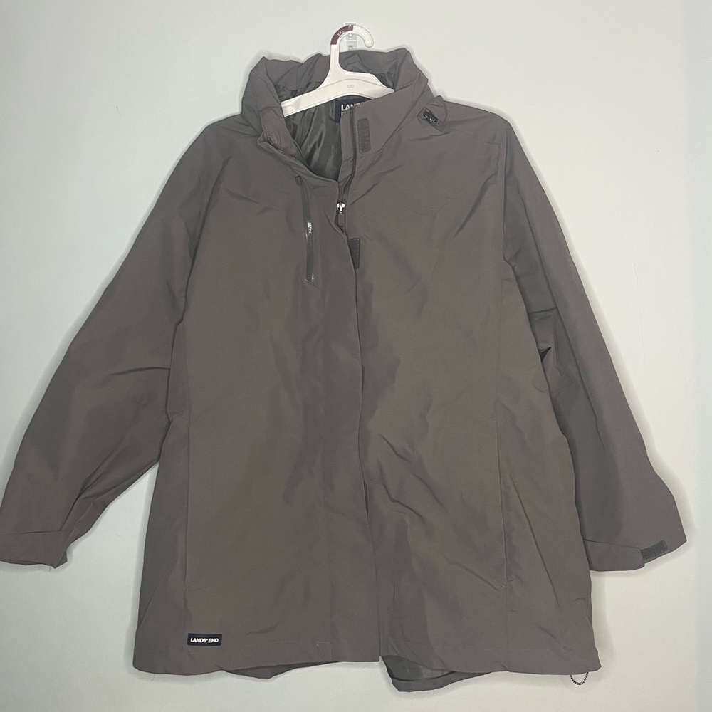Lands End Men’s Squall System shell Jacket size 2x gray